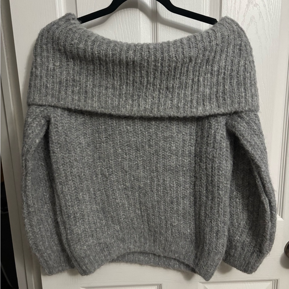 Nation LTD | Serena Off the Shoulder Sweater Alpaca‎ Dove Gray Heather Sz S - Picture 4 of 9